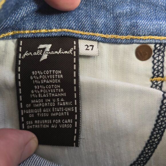 7 For All Mankind Jeans Women's 27 Blue Medium Wash The Skinny - Picture 4 of 16